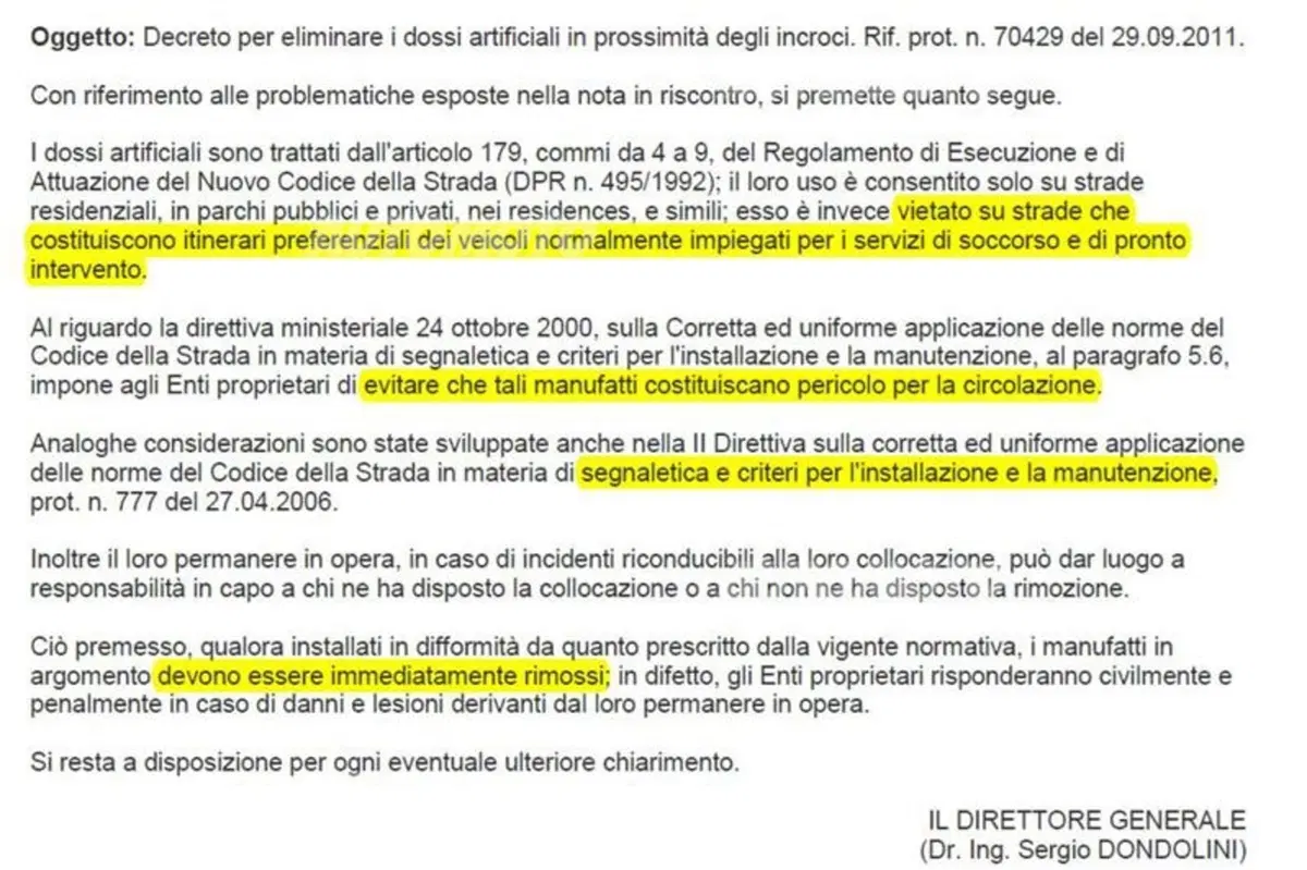 Dossi: vietati sulle strade principali. E chi sbaglia deve pagare (14)