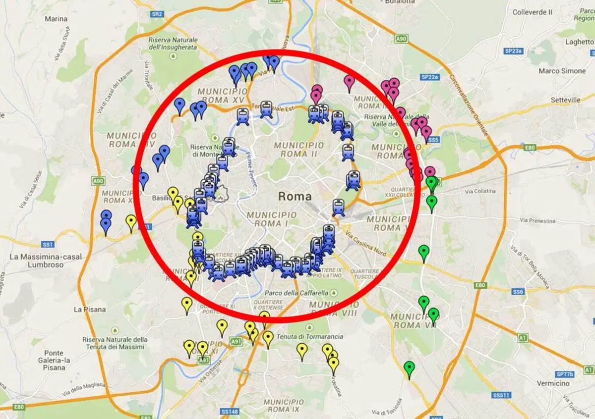 Roma come Milano: nel 2017 si pagher&agrave; per entrare nell'Anello Ferroviario