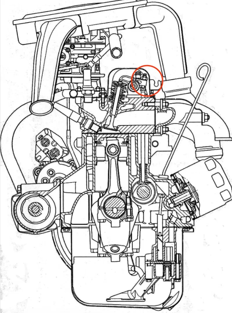 Nei motori con distribuzione ad aste e bilancieri, come questo Fiat a quattro cilindri di diversi anni fa, per regolare il gioco delle valvole nella grande maggioranza dei casi si impiegano sistemi a vite e controdado