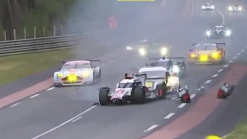 Le Mans 2015: brutto incidente per l&#039;Audi di Duval [video]