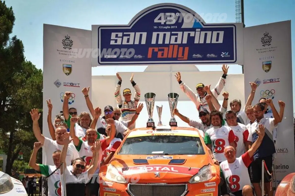 CIR 2015. Andreucci e Tassone, Peugeot, Re Leone e Principe del Titano