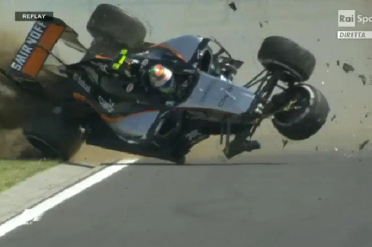 F1 2015, GP Ungheria, FP1: spaventoso incidente per Perez