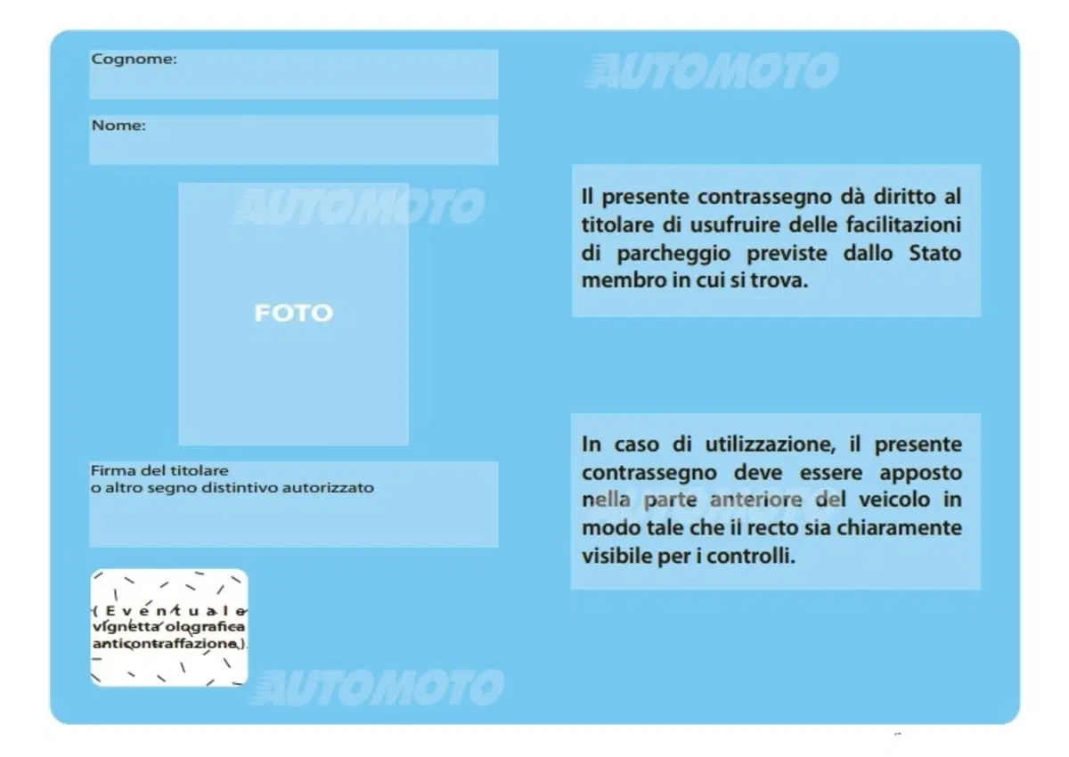 Parcheggio disabili: arriva il nuovo tagliando azzurro europeo (2)