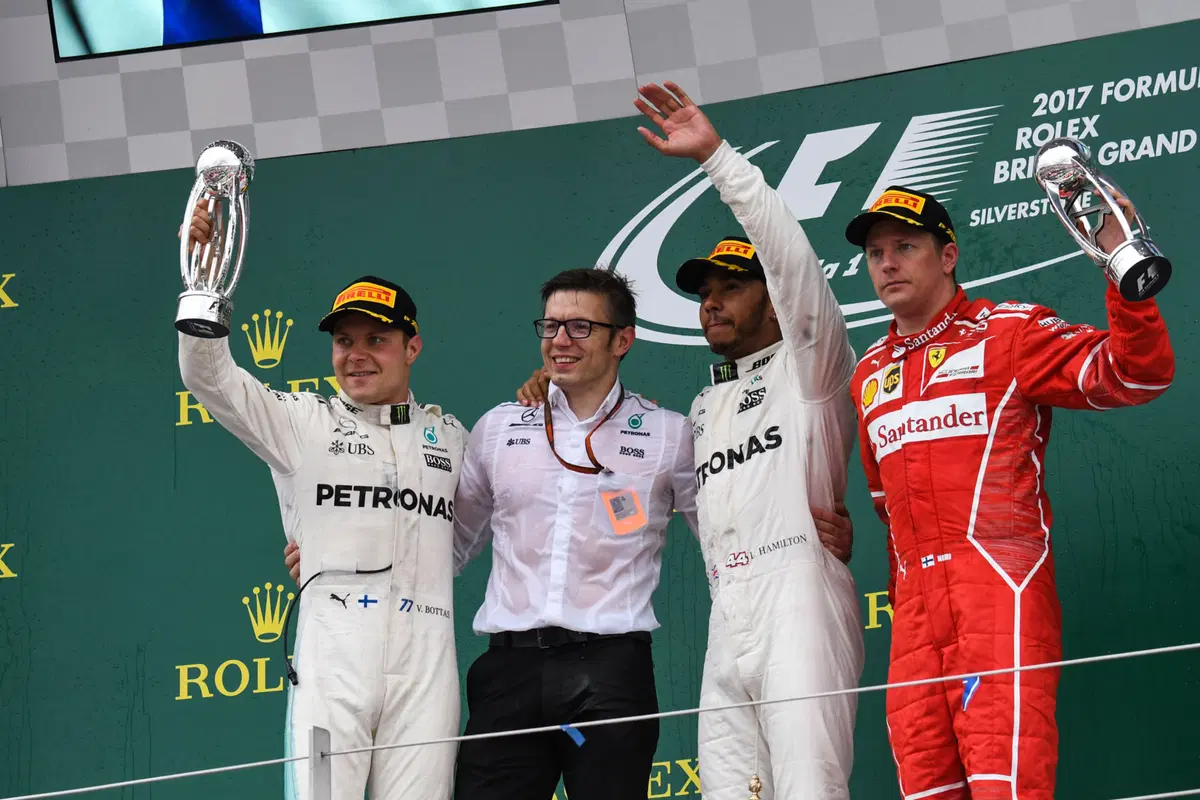 F1, GP Silverstone 2017: vince Hamilton. Terzo Raikkonen