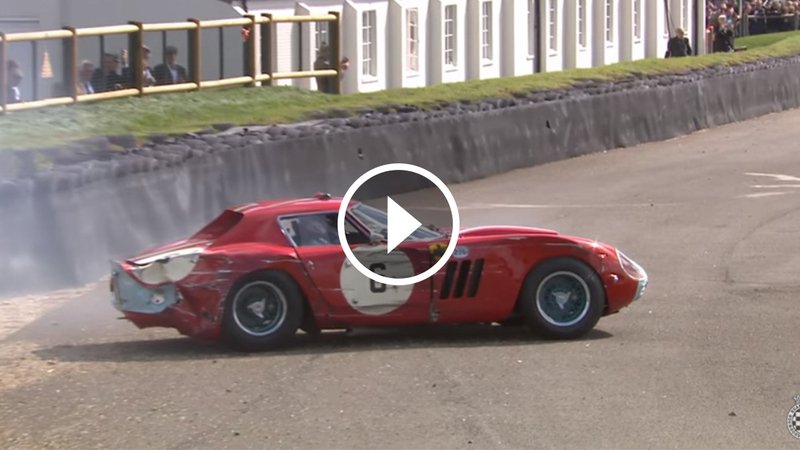 Ferrari 250 GTO finisce a muro a Goodwood [Video]