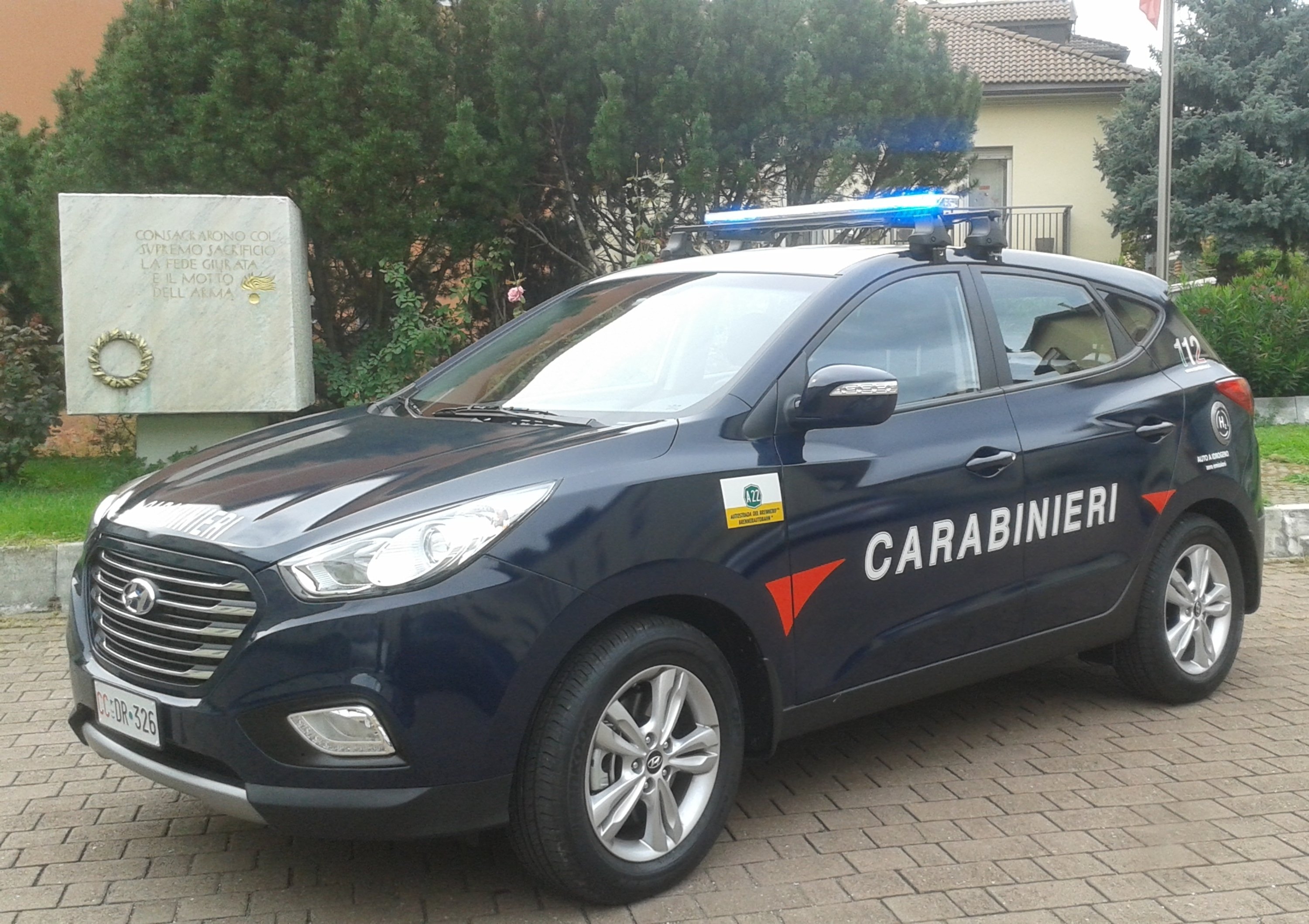 Hyundai ix35 Fuel Cell, ecco quella dei Carabinieri