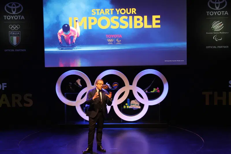 Andrea Carlucci, Amministratore Delegato Toyota Motor Italia, durante il suo intervento di presentazione della campagna &ldquo;Start Your Impossible&ldquo;