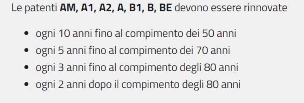 Durata e rinnovi patente tipo A e B, in Italia