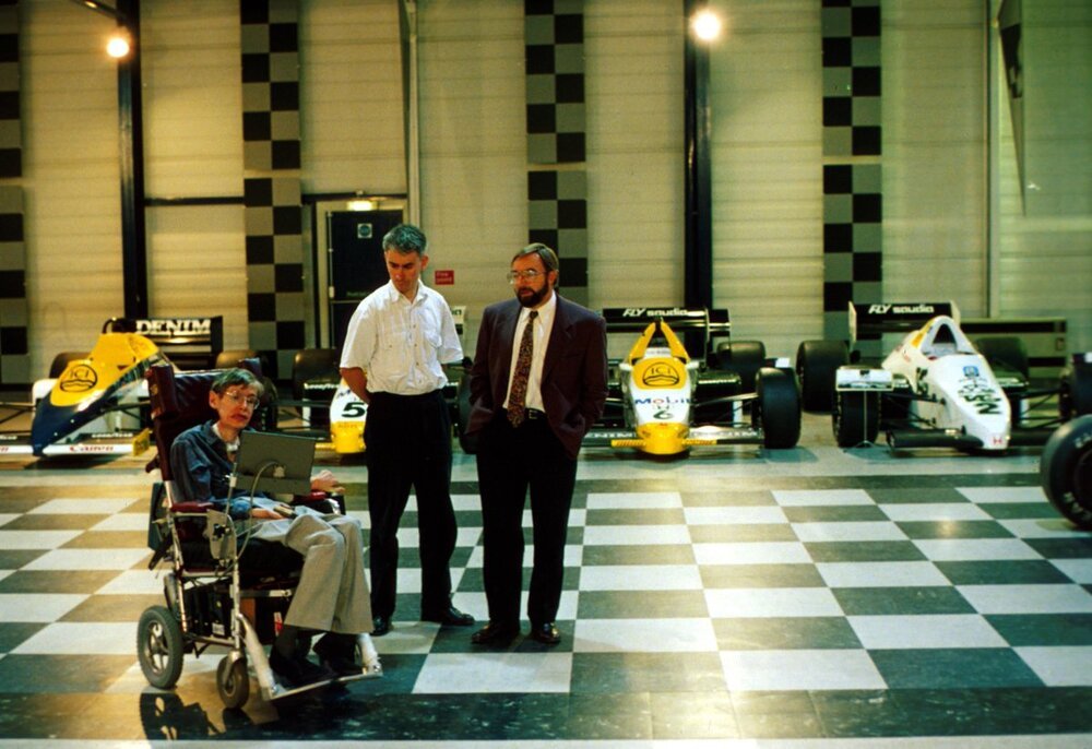 Hawking in una delle sue visite alla Williams F1