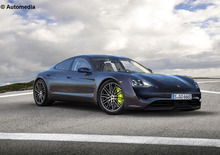 Porsche Mission E, come potrebbe essere nel nostro rendering 