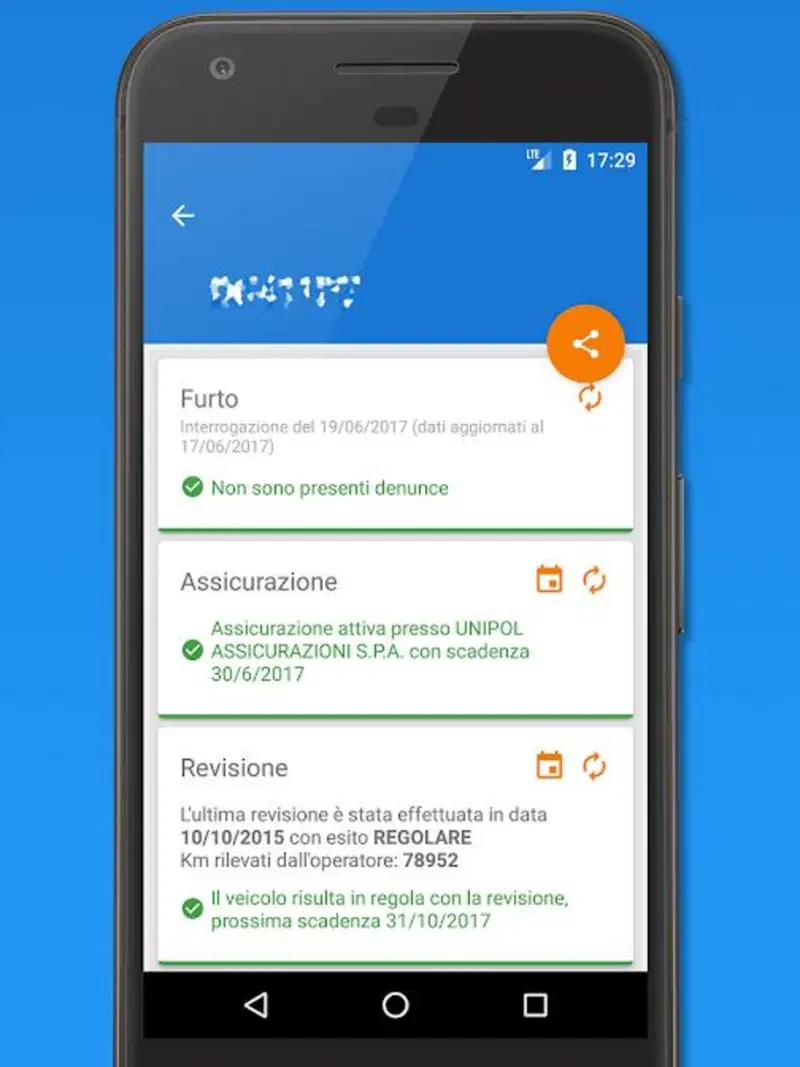 La ricerca online dei Km auto dalla targa, con App su Smartphone