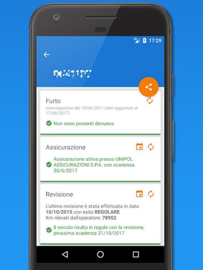 La ricerca online dei Km auto dalla targa, con App su Smartphone