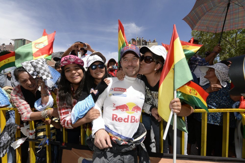Loeb con i tifosi in Bolivia