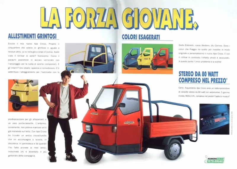 La pubblicit&agrave; dell'Ape Cross
