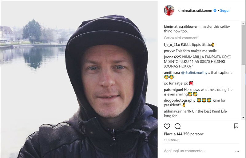 Il primo selfie di Kimi Raikkonen su Instagram