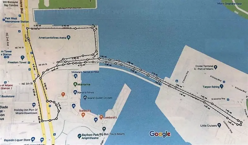 La bozza del layout del circuito cittadino di Miami