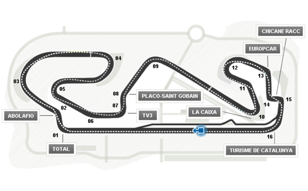 Il circuito di Catalunya, layout F1 ufficiale