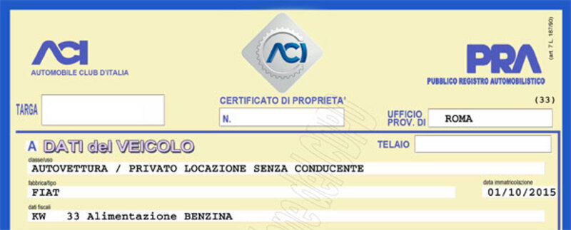 Il CDP di un&#039;auto si deve controllare per le procedure di fermo amministrativo