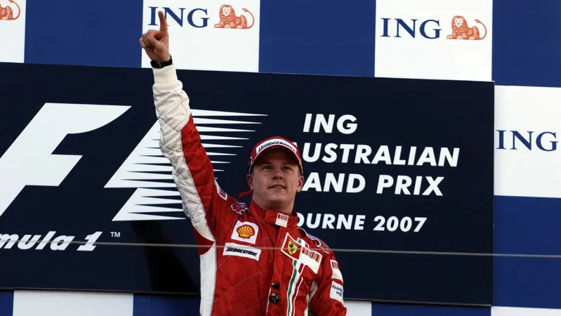 Kimi Raikkonen sul podio in Australia nel 2007