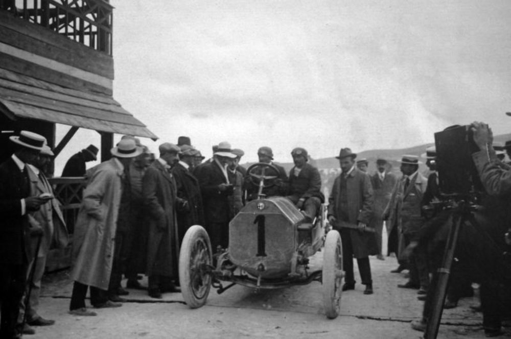 Nino Franchini al via della Targa Florio del 1911