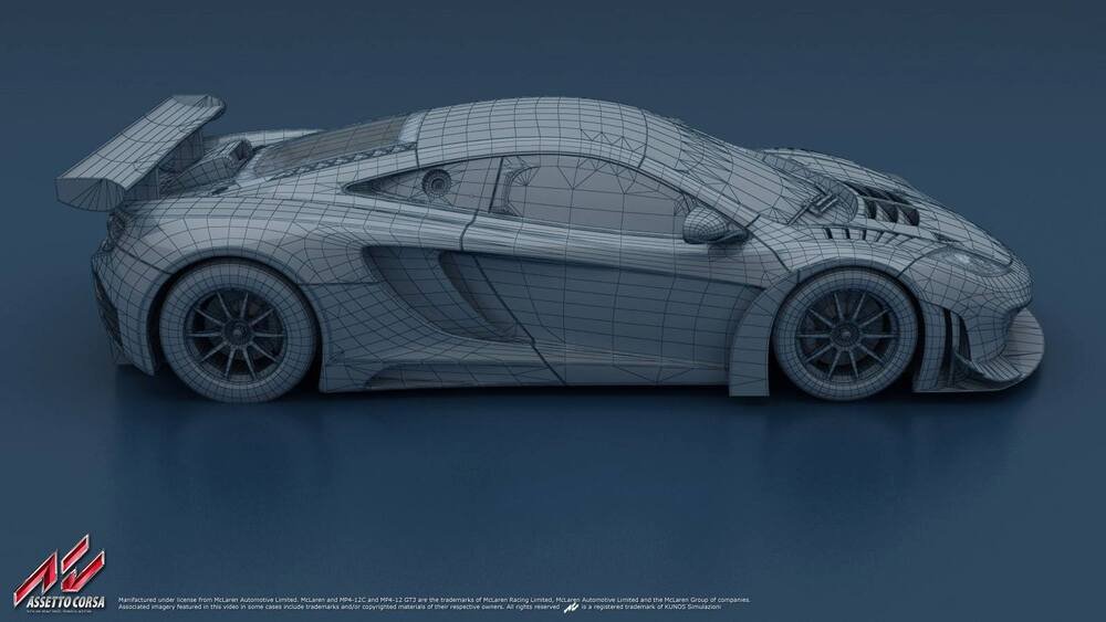 Il modello 3D della Mclaren GT3 di Assetto Corsa