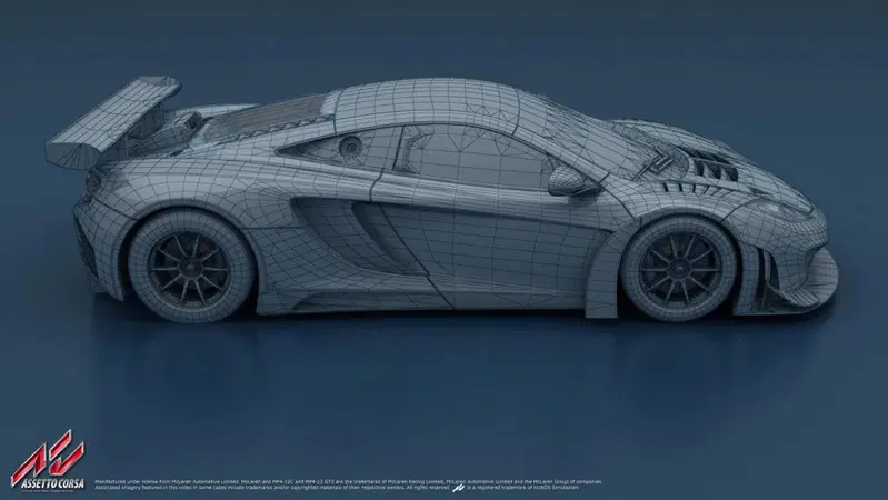 Il modello 3D della Mclaren GT3 di Assetto Corsa
