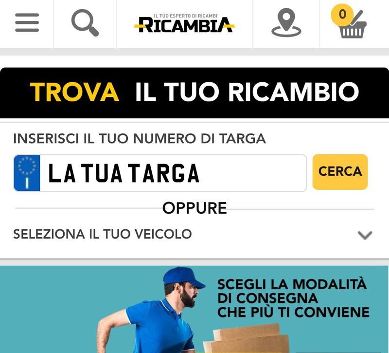 La ricerca ricambi auto con il numero di targa