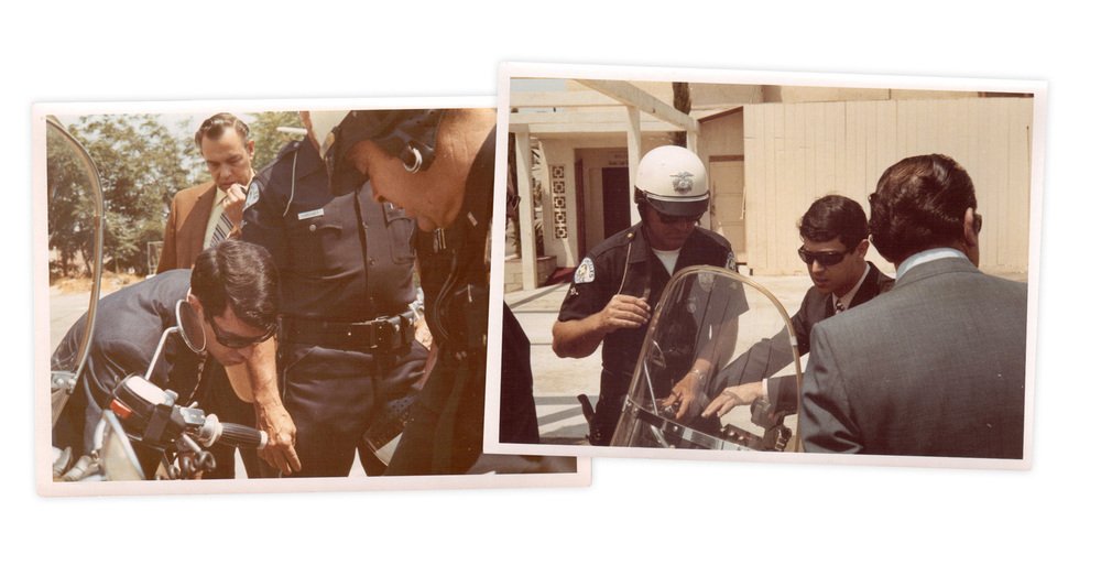 LAPD, 1970: Enrico De Vita mostra le modifiche alla V7 ai responsabili della polizia californiana