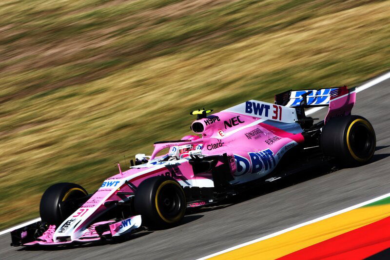 Esteban Ocon in azione in Germania