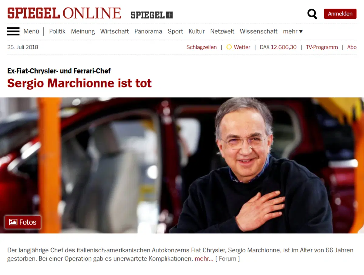 Sergio Marchionne, le reazioni dal mondo alla sua scomparsa