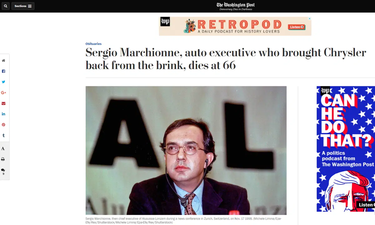 Sergio Marchionne, le reazioni dal mondo alla sua scomparsa (5)