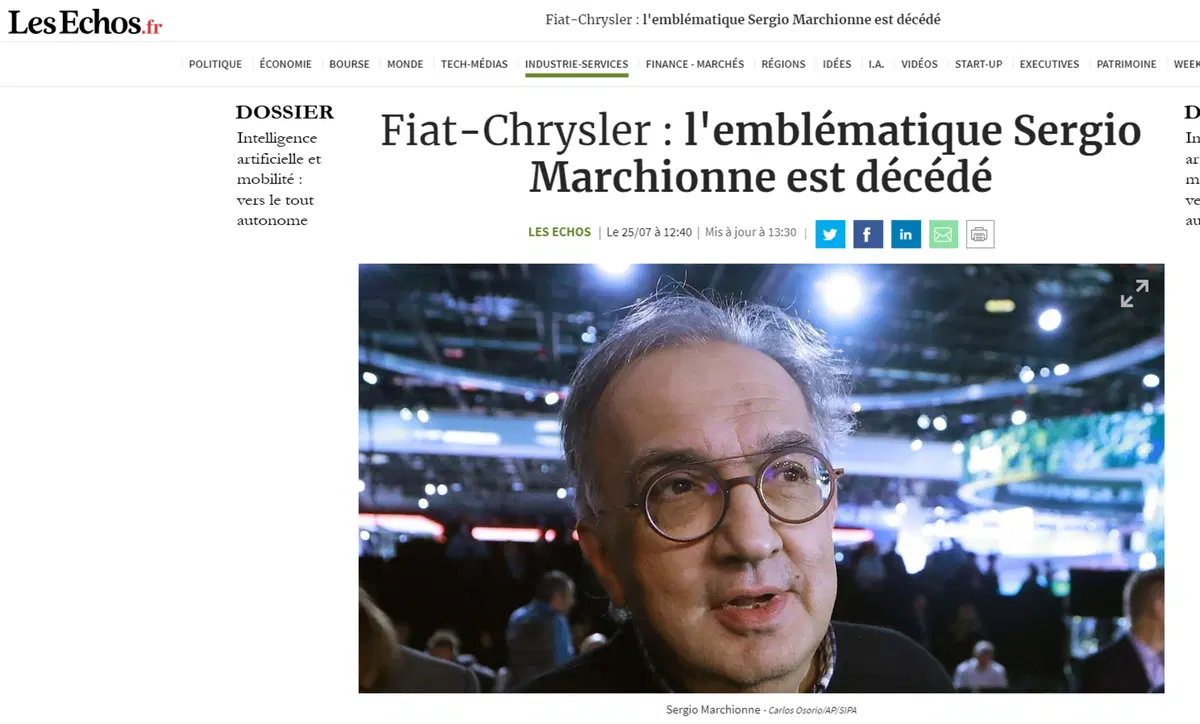 Sergio Marchionne, le reazioni dal mondo alla sua scomparsa (7)