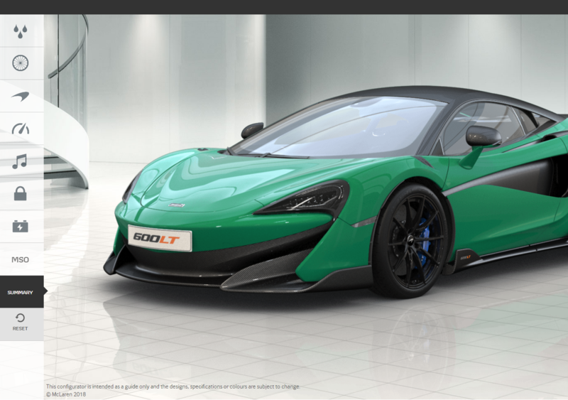 McLaren, la 600 LT disponibile al configuratore online