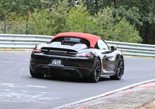 Porsche 718 Boxster Spyder, le foto spia al Nürburgring