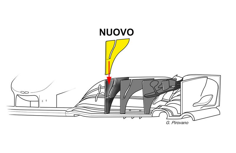 La nuova ala anteriore della Mercedes