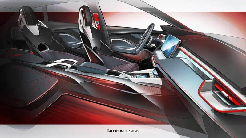 Il teaser dell'abitacolo della Skoda Vision RS
