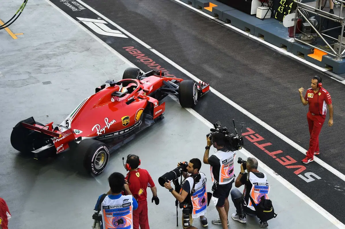F1, GP Singapore 2018, FP3: Vettel 1°, dietro Raikkonen e Hamilton (8)