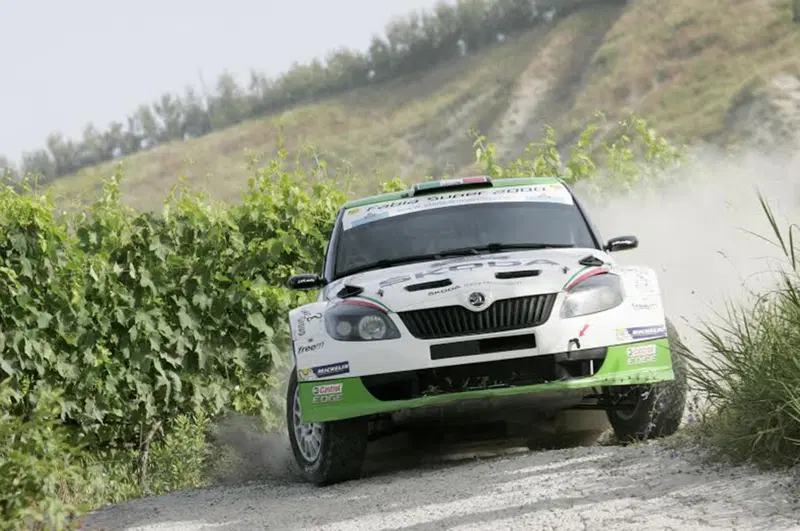 Scandola e D'Amore in azione sulla Skoda Fabia