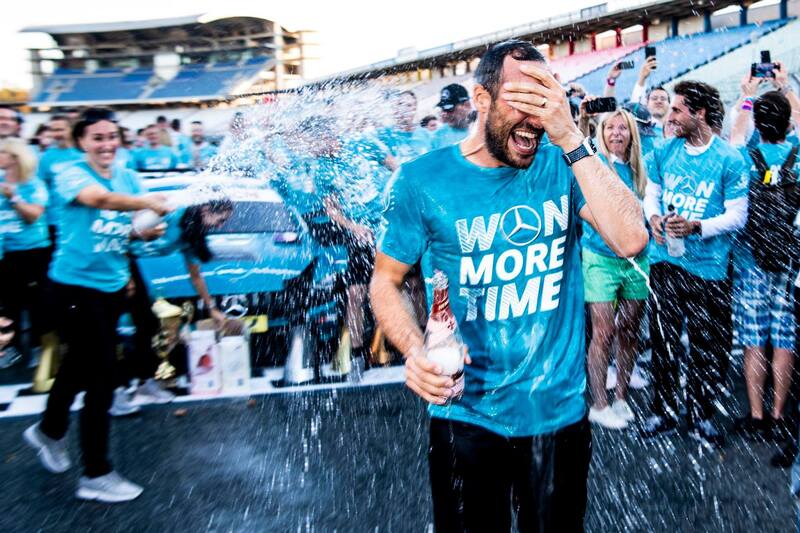 La gioia del campione 2018 del DTM, Gary Paffett