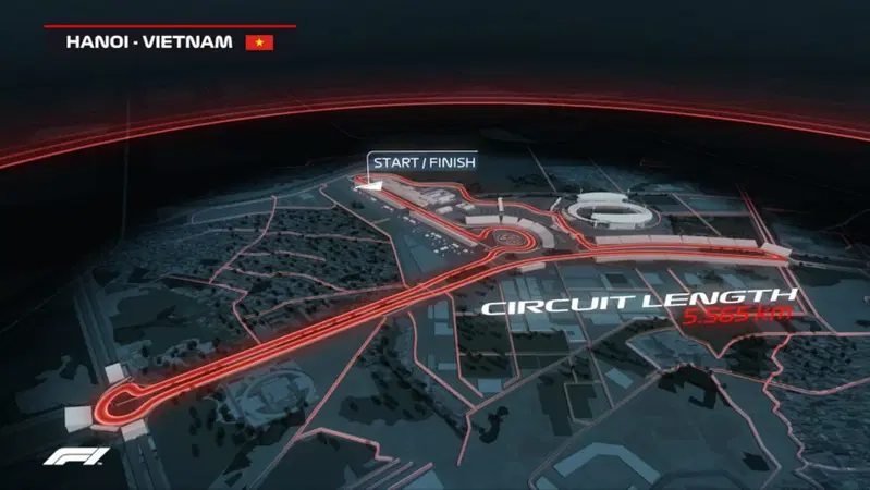Il layout del circuito cittadino di Hanoi