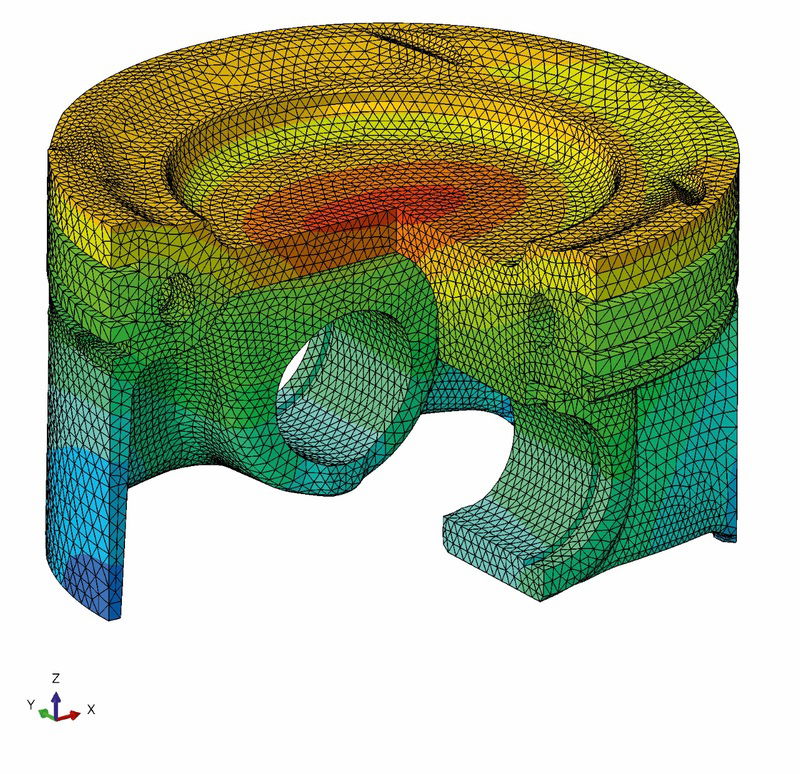 8- Il ricorso al computer per la progettazione dei pistoni ha consentito di ottimizzarne il disegno. Questo &egrave; un recentissimo &ldquo;Elastotherm&rdquo; della Federal Mogul, con canalizzazione anulare per l&rsquo;olio di raffreddamento, destinato a un motore turbo