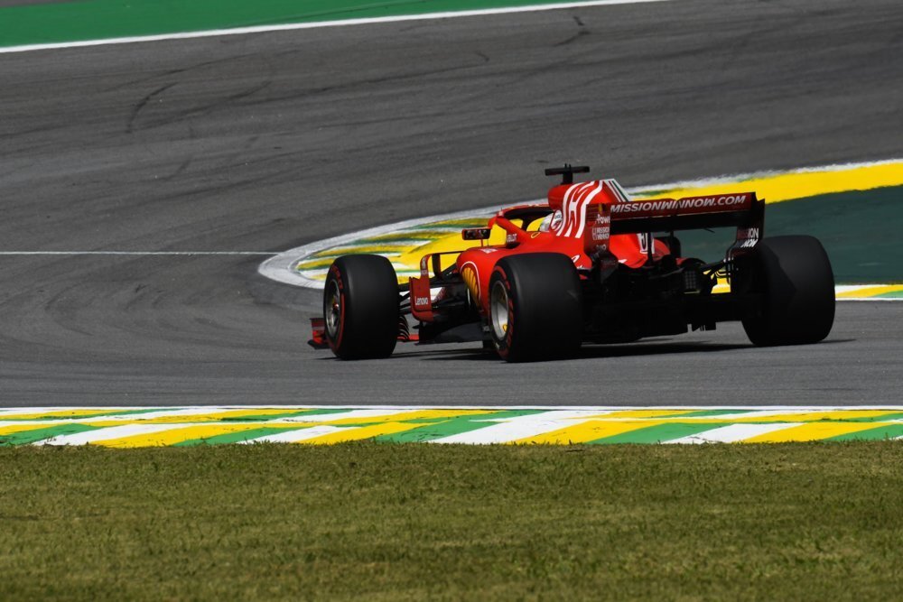 Vettel in azione a Interlagos 2018