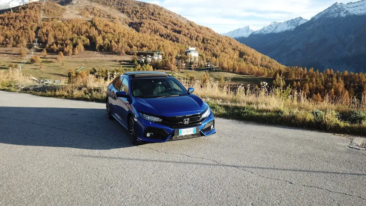 Honda Civic Sport Turbo Plus 1.5 L sul percorso della storica gara in salita Cesana - Sestri