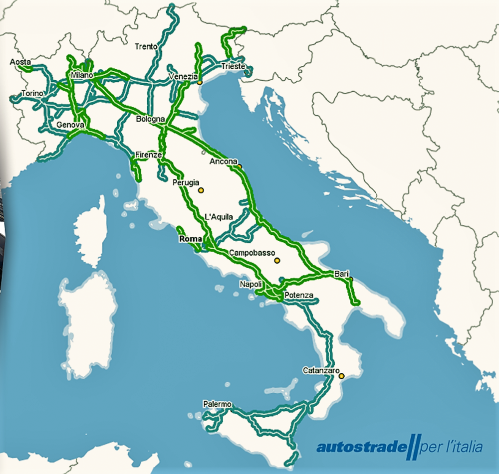 L&#039;ampia rete di Autostrade per l&#039;Italia