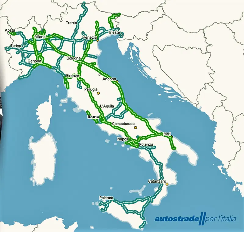 L'ampia rete di Autostrade per l'Italia