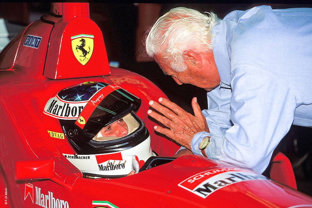 Schumacher &quot;a colloquio&quot; con Gianni Agnelli. Foto: Filippo Di Mario