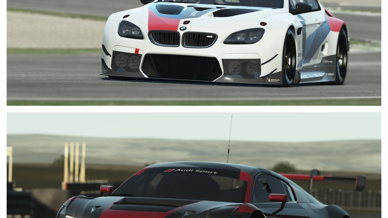 Audi R8 LMS vs BMW M6 GT3, il confronto su rFactor 2 [Video]