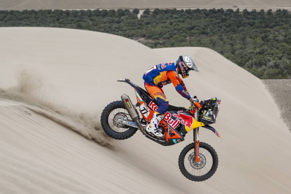 Luciano Benavides in azione nella lunga tappa 6 della Dakar 2019