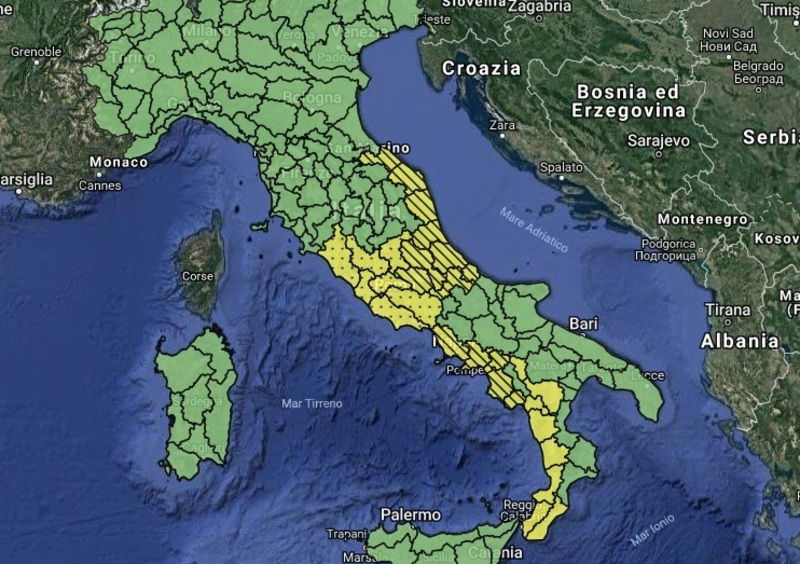 Allerta meteo 22 gennaio 2019: neve al Centro Sud anche a bassa quota