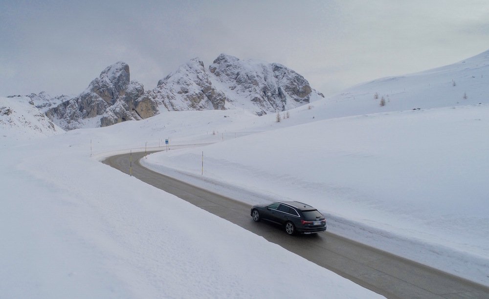 Il paesaggio invernale, habitat naturale per la nuova Audi A6 Avant 40 TDI quattro S tronic